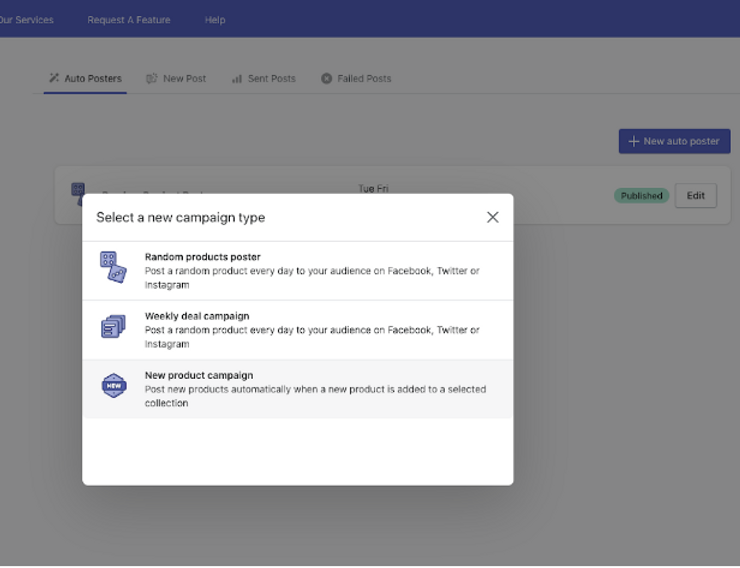 New product announcement feature