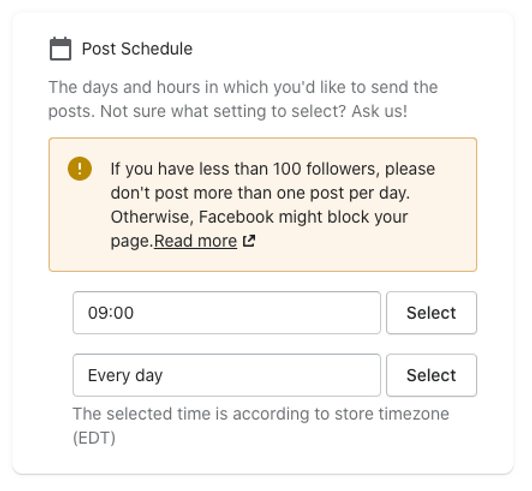 Social media planner interface